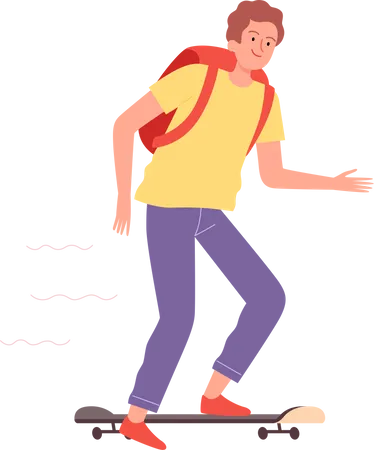 Male skateboarding  Illustration