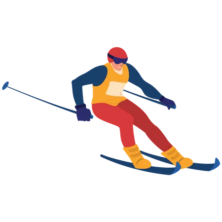 Male Skier Illustration