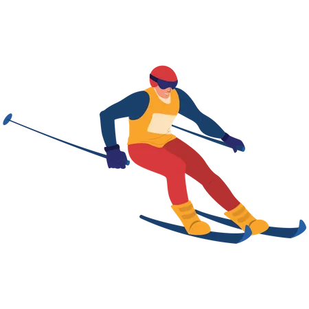 Male Skier  Illustration