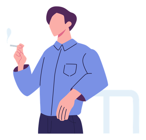 Male Smoking cigarette  Illustration