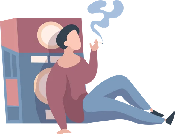 Male Smoking cigarette  Illustration