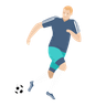 male soccer player illustration svg