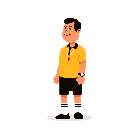 Male soccer referee  イラスト
