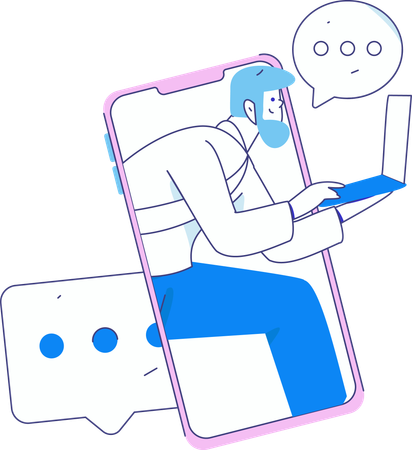 Male social media user  Illustration