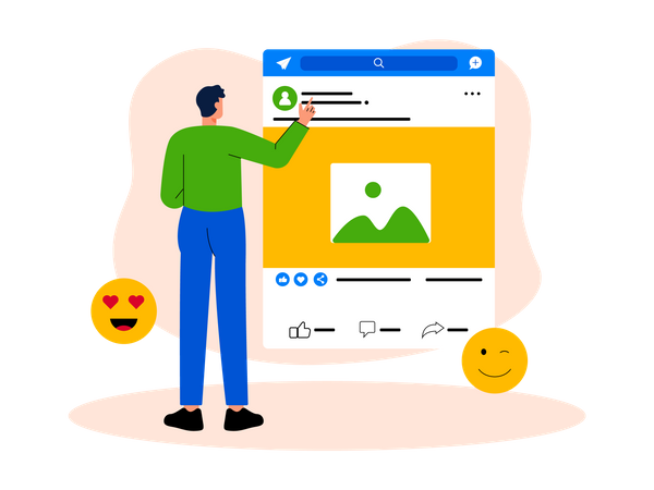 Male social media user  Illustration