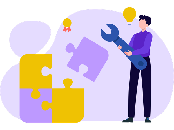 Male Solving Problem  Illustration