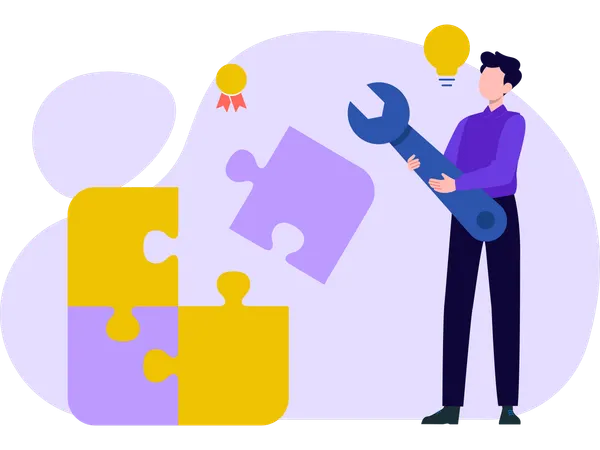 Male Solving Problem  Illustration