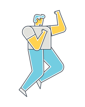 Male standing in boxing pose Illustration