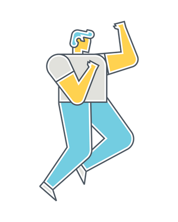 Male standing in boxing pose  Illustration