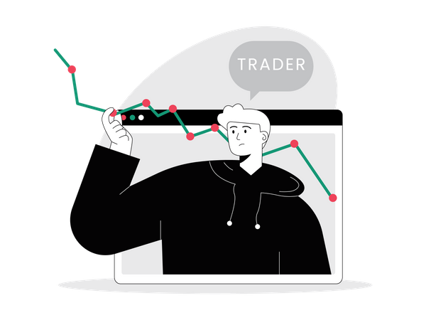Male stock market trader Illustration