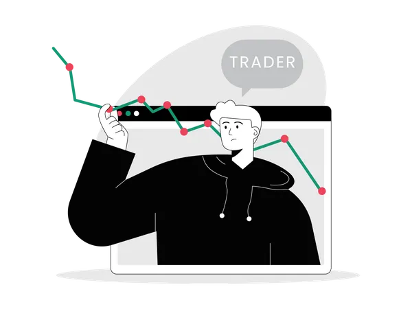 Male stock market trader  Illustration