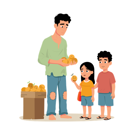 Male street Fruit Seller  Illustration