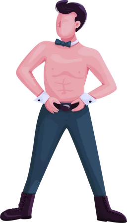 Male strip dancer  Illustration