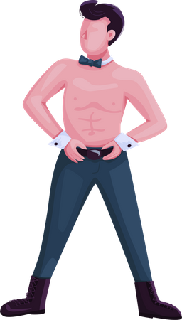 Male strip dancer  Illustration