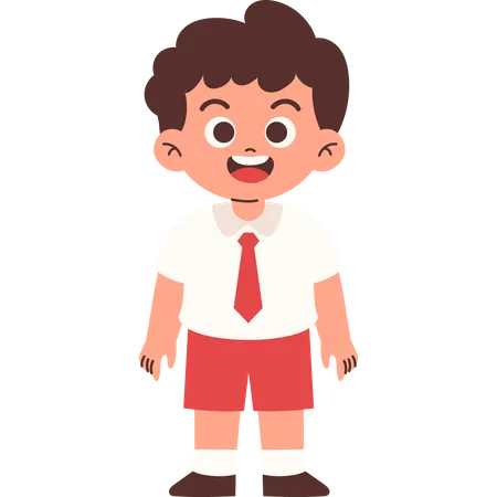 Male Student happy while giving standing pose  Illustration