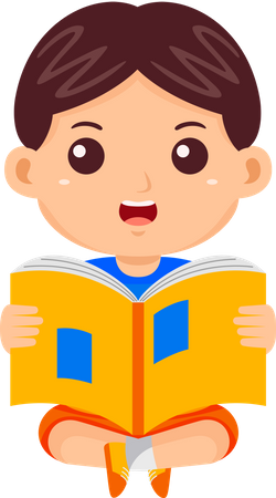 Male student holding book  Illustration