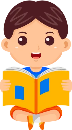 Male student holding book  Illustration