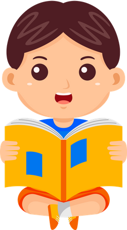 Male student holding book  Illustration