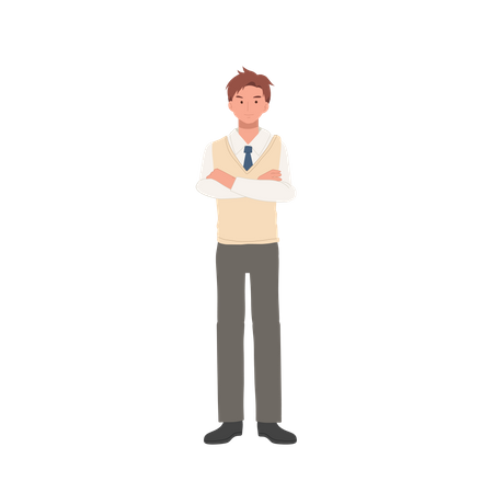 Male student in school uniforms  Illustration
