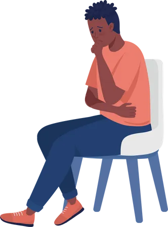 Male student with social anxiety Illustration