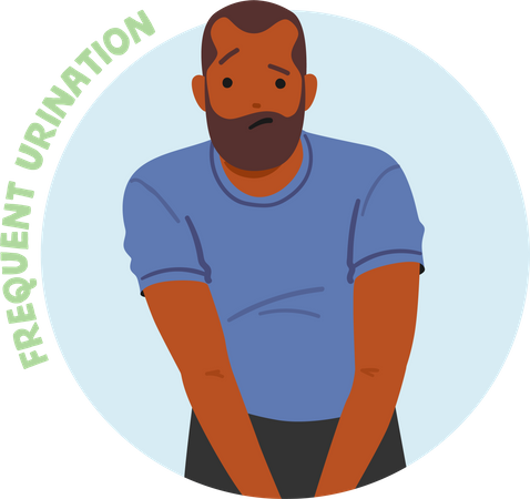 Male Suffering Of Increased Urination  Illustration