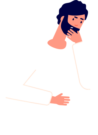 Male suffering stomach pain  Illustration
