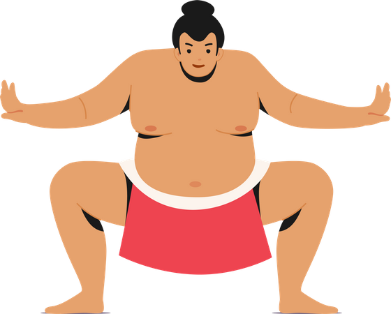 Male sumo wrestler Illustration