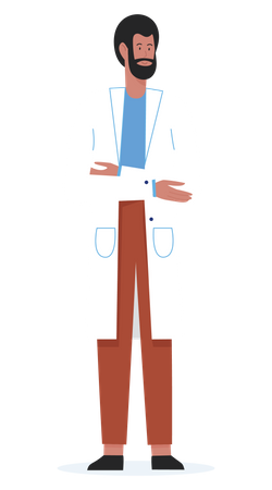 Male surgeon giving standing pose  イラスト