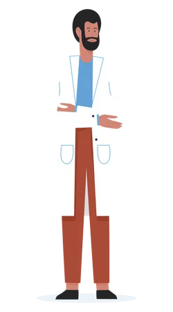 Male surgeon giving standing pose  Illustration
