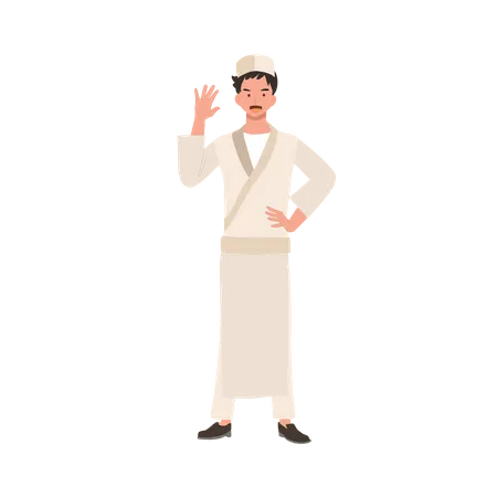 Male sushi chef saying Hi  Illustration