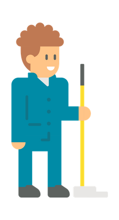 Male sweeper  Illustration