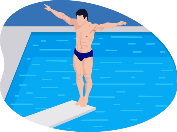 Male swimmer Illustration