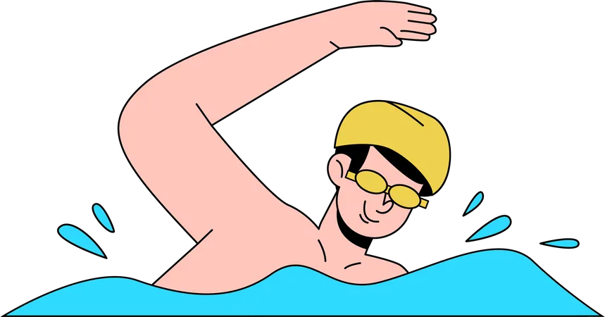 Male Swimmer Illustration
