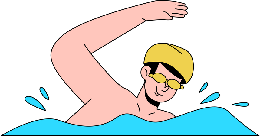 Male Swimmer  Illustration