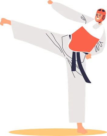 Male taekwondo fighter Illustration