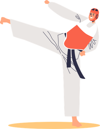 Male taekwondo fighter  Illustration