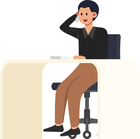 Male talking on Call  Illustration