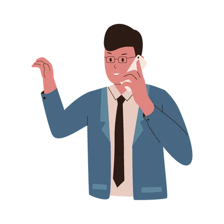 Male Talking On Phone  Illustration