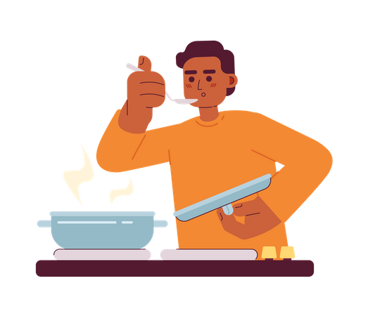 Male taste food  Illustration