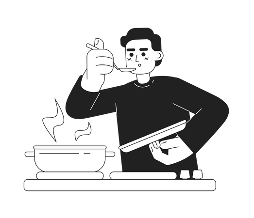 Male taste food  Illustration