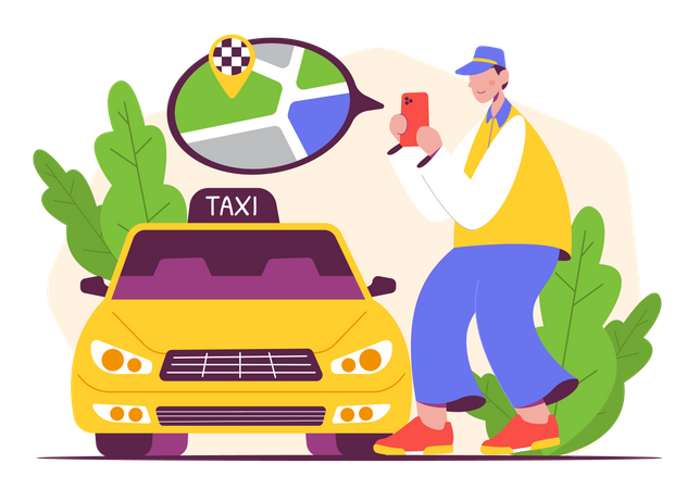 Male taxi driver Illustration