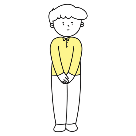 Male teacher apologizing  Illustration