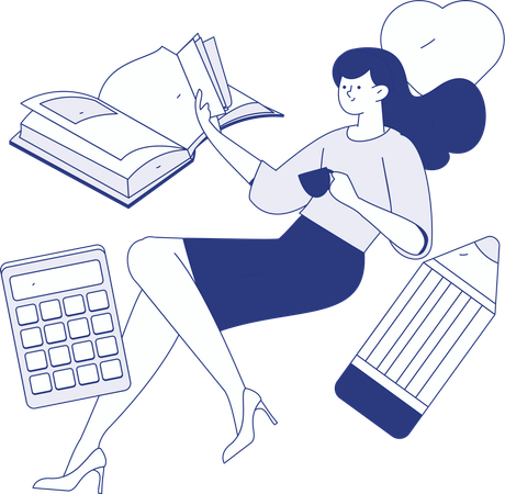 Male teacher giving Online lecture  Illustration