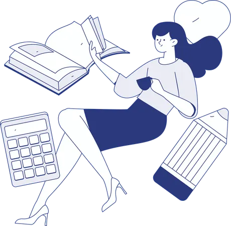 Male teacher giving Online lecture  Illustration