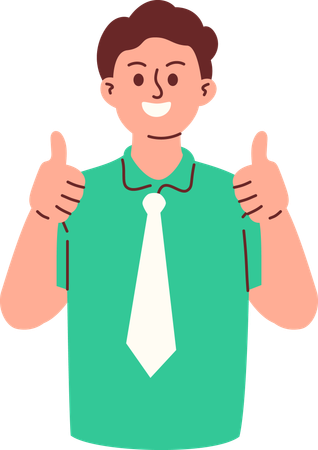 Male teacher giving thumbs up  Illustration