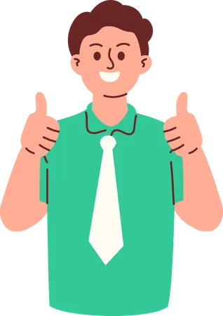 Male teacher giving thumbs up  Illustration