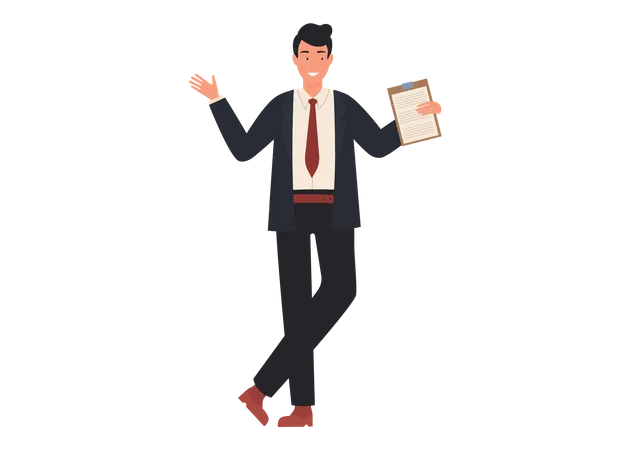 Male Teacher holding notes  Illustration