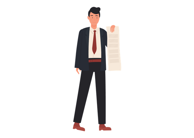 Male teacher holding notes  Illustration