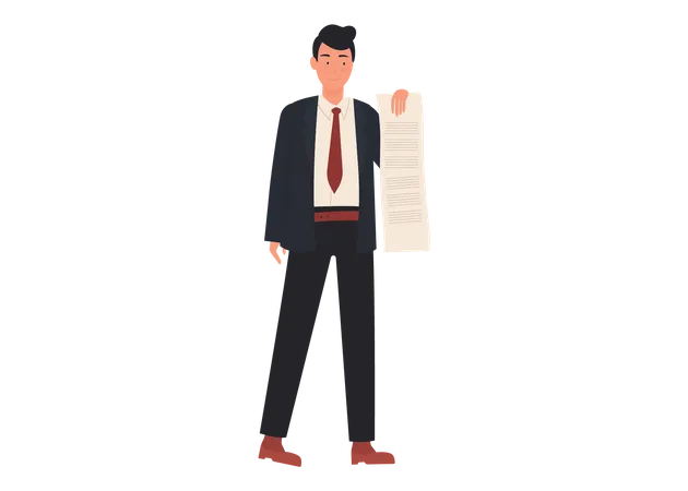 Male teacher holding notes  Illustration