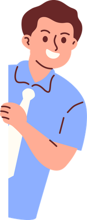 Male teacher peeking  Illustration